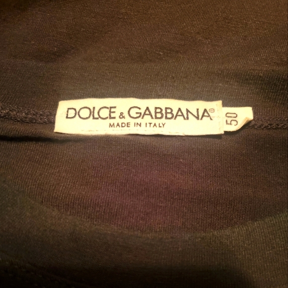 Dolce & Gabbana Men's Cotton Long Sleeve Tee. Black. SIZE 50 - Picture 4 of 9